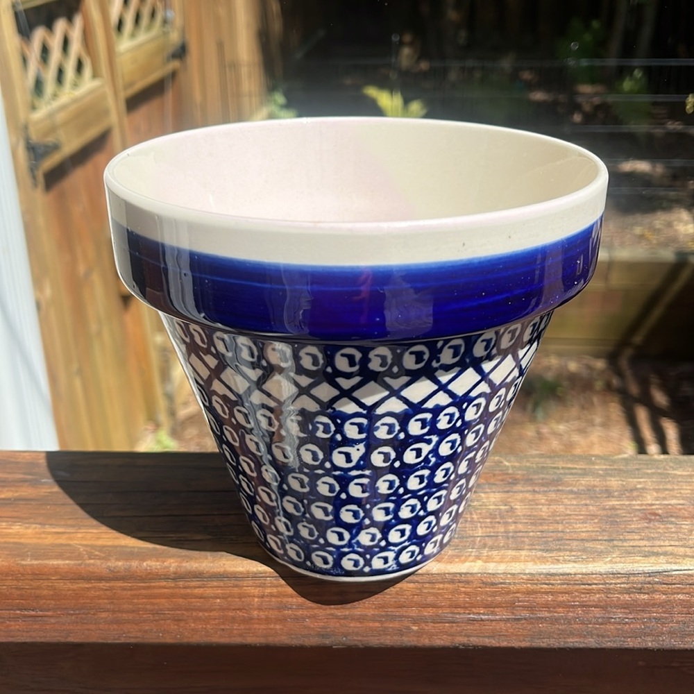 Boleslawiec Polish Pottery Flowerpot - Picture 7 of 11